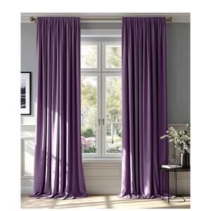 MIULEE Purple Velvet Curtains Thermal Insulated Blackout Curtain Drapes 2 PANELS
